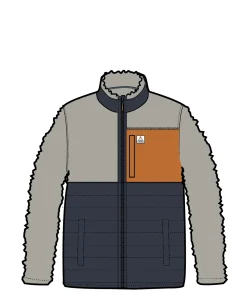 Born Explorer Recycled Polar-Lined Sherpa Fleece - Steel Gray