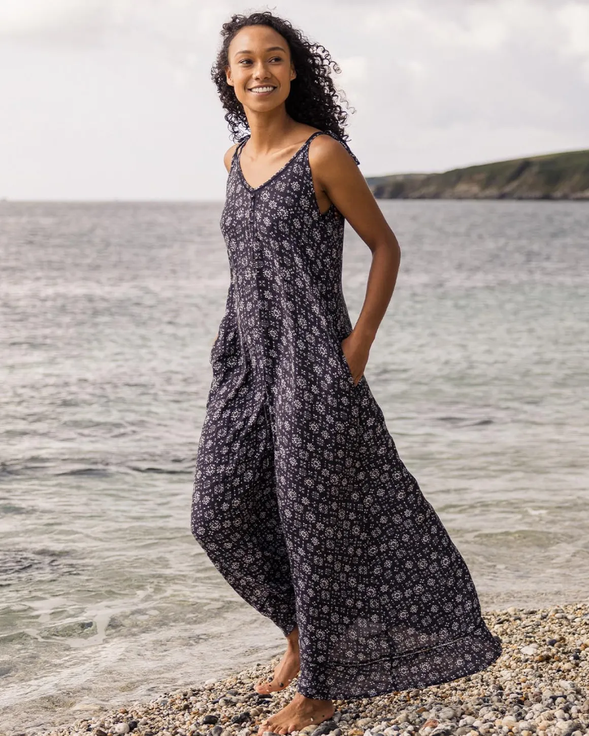 Breeze Maxi Dress - Simple Tile Faded Black