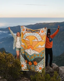 Cabin Recycled Sherpa Blanket - Seasonal Graphic/ Birch