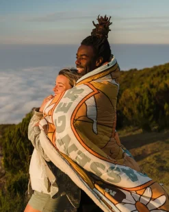 Cabin Recycled Sherpa Blanket - Seasonal Graphic/ Birch