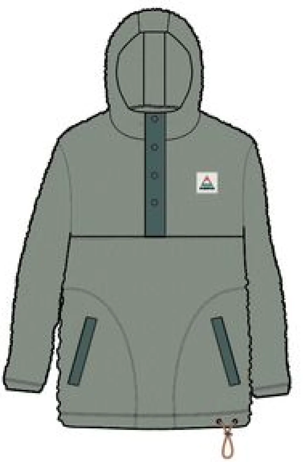 Calla Hooded Recycled Polar-Lined Fleece - Pistachio