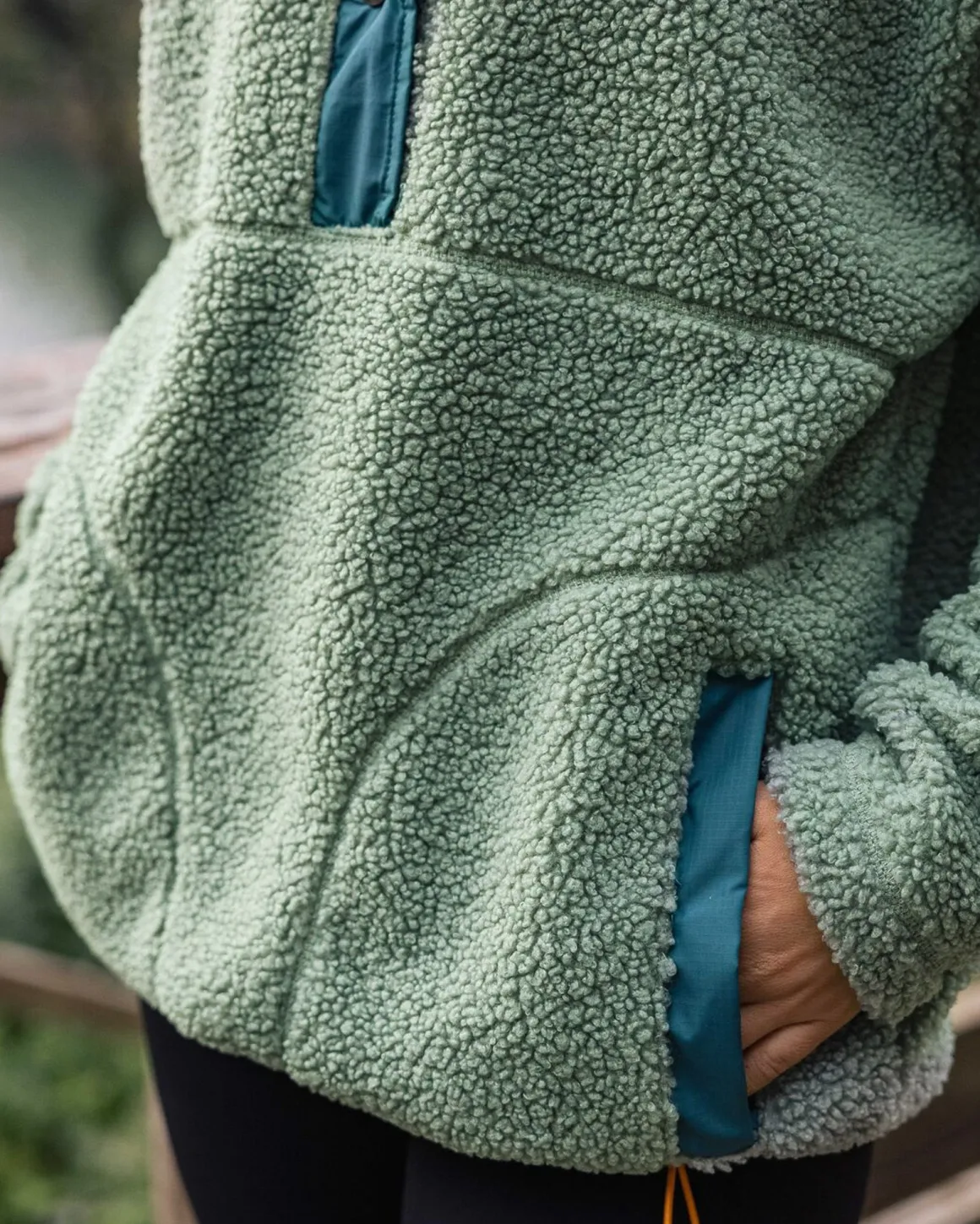 Calla Hooded Recycled Polar-Lined Fleece - Pistachio