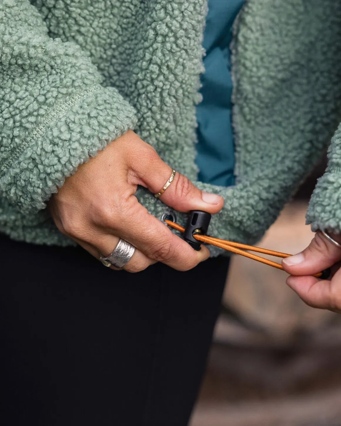 Calla Hooded Recycled Polar-Lined Fleece - Pistachio