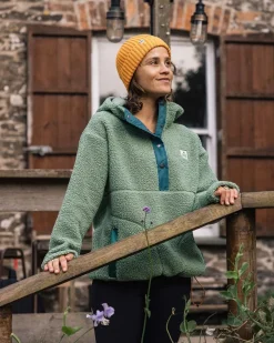 Calla Hooded Recycled Polar-Lined Fleece - Pistachio