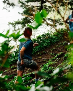 Chakra Tie Back Active Recycled T-Shirt - Blue Steel
