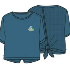 Chakra Tie Back Active Recycled T-Shirt - Blue Steel