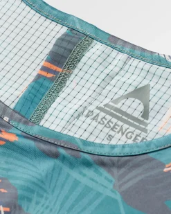 Chakra Tie Back Active Recycled T-Shirt - Palm Camo Deep Sea