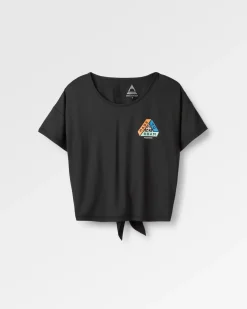 Chakra Tie Back Active Recycled T-Shirt - Black