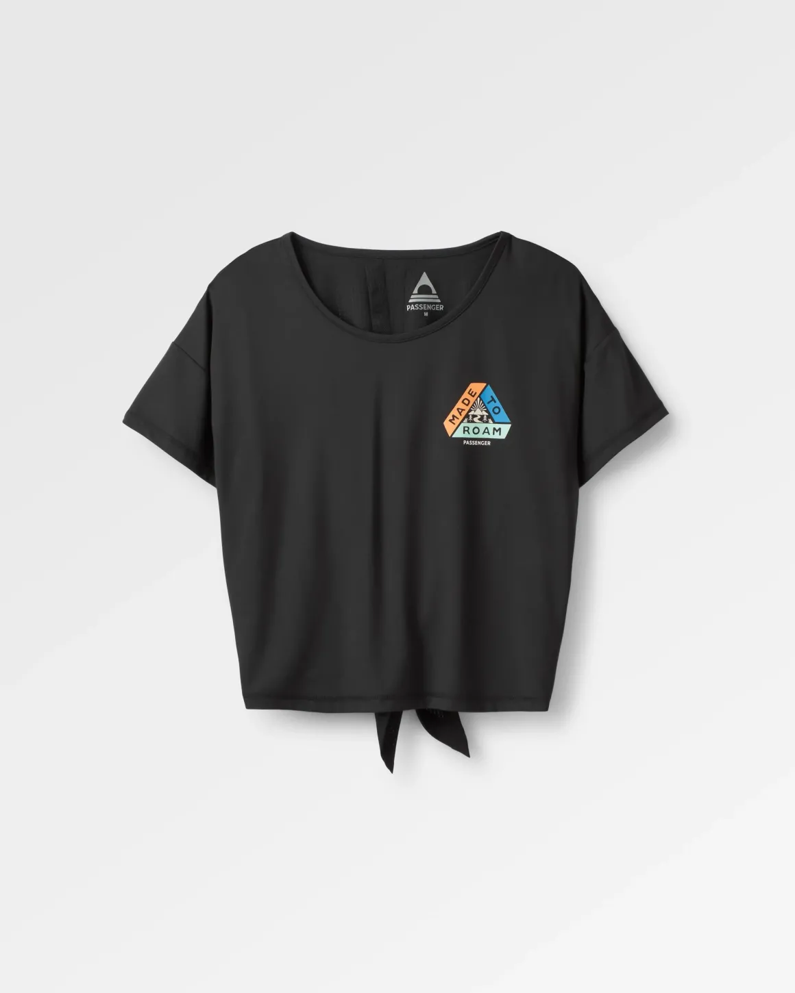 Chakra Tie Back Active Recycled T-Shirt - Black