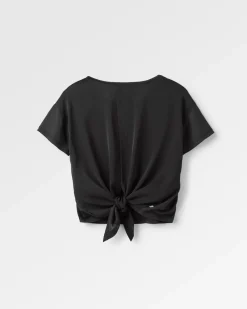 Chakra Tie Back Active Recycled T-Shirt - Black