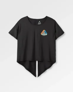 Chakra Tie Back Active Recycled T-Shirt - Black