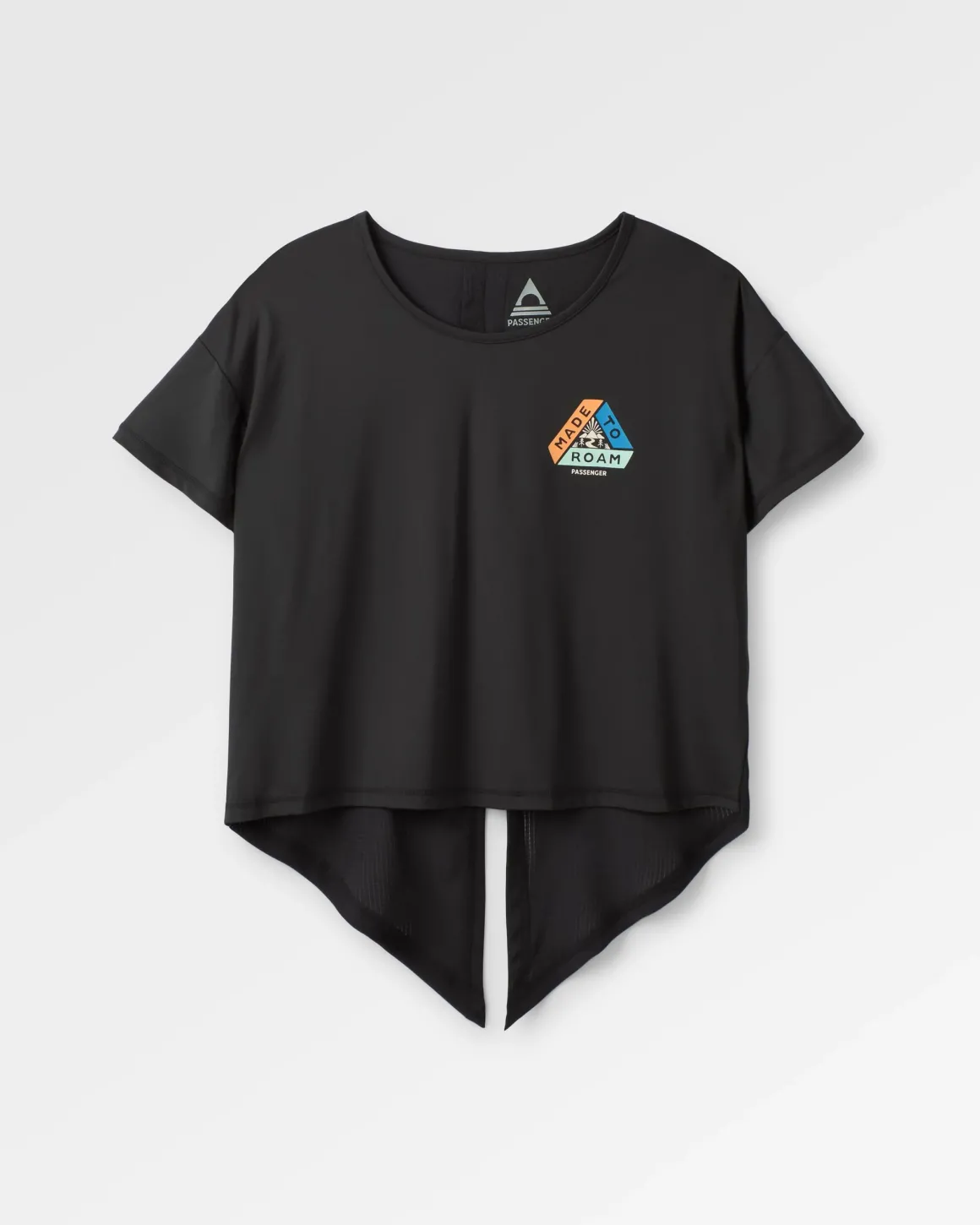 Chakra Tie Back Active Recycled T-Shirt - Black