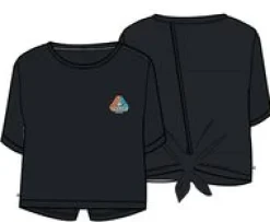 Chakra Tie Back Active Recycled T-Shirt - Black