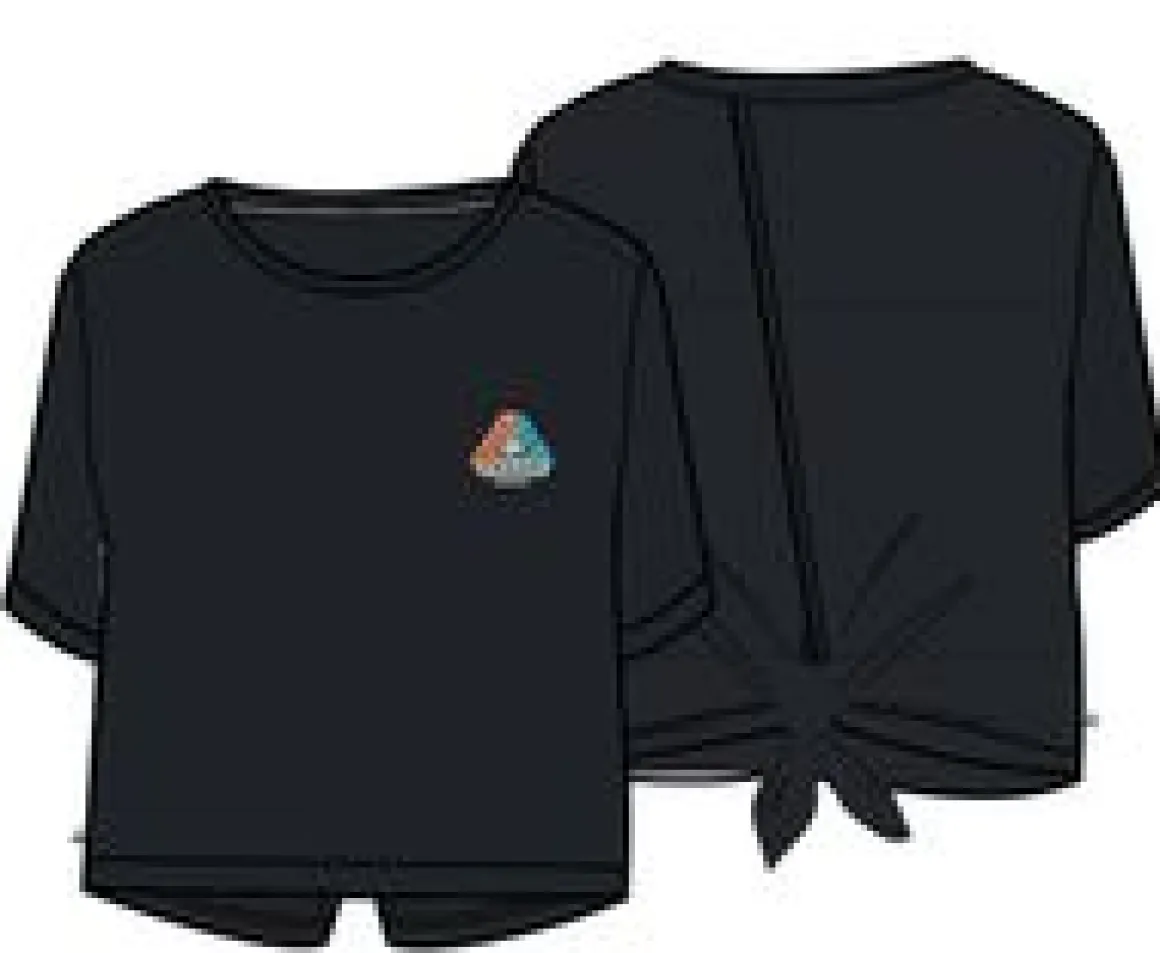 Chakra Tie Back Active Recycled T-Shirt - Black