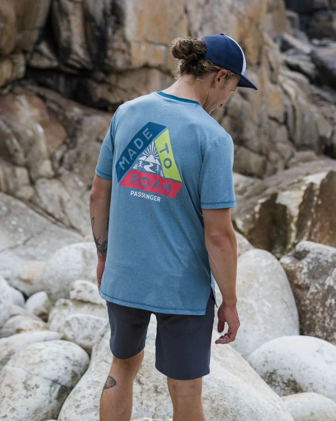 Classic Active Recycled T-Shirt - Blue Steel Marl