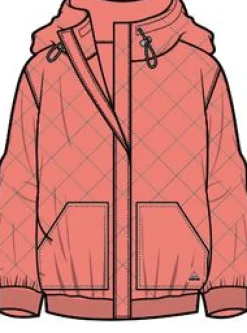 Clementine Recycled Quilted Button Up Hoodie - Shell Pink