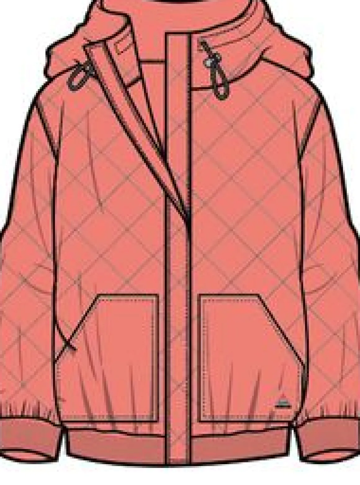 Clementine Recycled Quilted Button Up Hoodie - Shell Pink