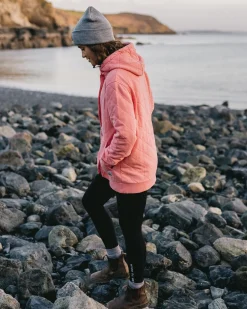 Clementine Recycled Quilted Button Up Hoodie - Shell Pink