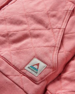 Clementine Recycled Quilted Button Up Hoodie - Shell Pink