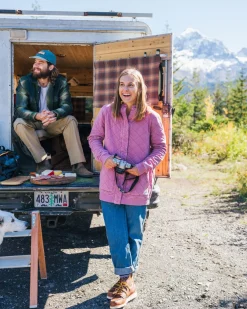 Clementine Recycled Quilted Button Up Hoodie - Mauve Haze