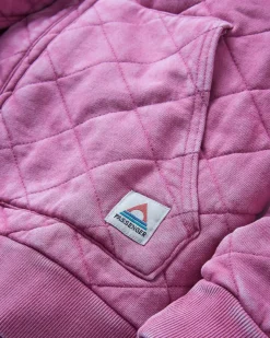 Clementine Recycled Quilted Button Up Hoodie - Mauve Haze