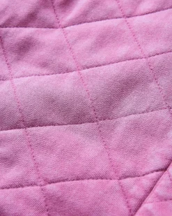 Clementine Recycled Quilted Button Up Hoodie - Mauve Haze