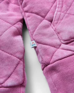 Clementine Recycled Quilted Button Up Hoodie - Mauve Haze