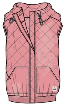 Clementine Recycled Quilted Vest - Shell Pink