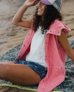 Clementine Recycled Quilted Vest - Shell Pink