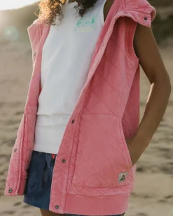 Clementine Recycled Quilted Vest - Shell Pink
