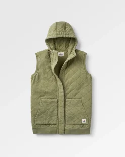 Clementine Recycled Quilted Vest - Khaki