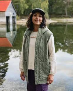 Clementine Recycled Quilted Vest - Khaki