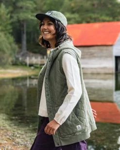 Clementine Recycled Quilted Vest - Khaki