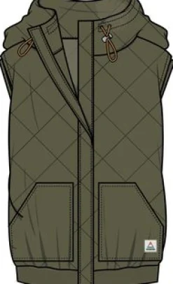 Clementine Recycled Quilted Vest - Khaki