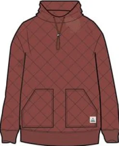 Clementine Recycled Quilted High Neck - Red Ochre