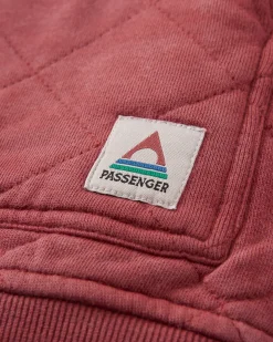 Clementine Recycled Quilted High Neck - Red Ochre