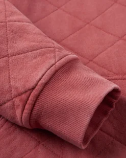 Clementine Recycled Quilted High Neck - Red Ochre