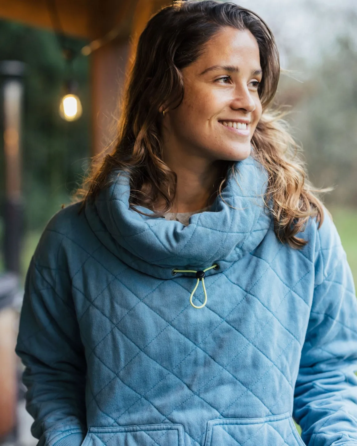 Clementine Recycled Quilted High Neck - Bluejay