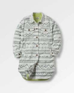 Cloudy 2.0 Recycled Sherpa Fleece Shirt - Mountain Geo Vintage White