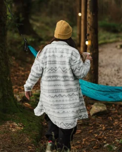 Cloudy 2.0 Recycled Sherpa Fleece Shirt - Mountain Geo Vintage White