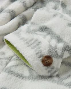 Cloudy 2.0 Recycled Sherpa Fleece Shirt - Mountain Geo Vintage White