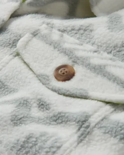 Cloudy 2.0 Recycled Sherpa Fleece Shirt - Mountain Geo Vintage White