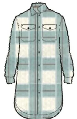 Cloudy Recycled Sherpa Fleece Shirt - Pistachio Check