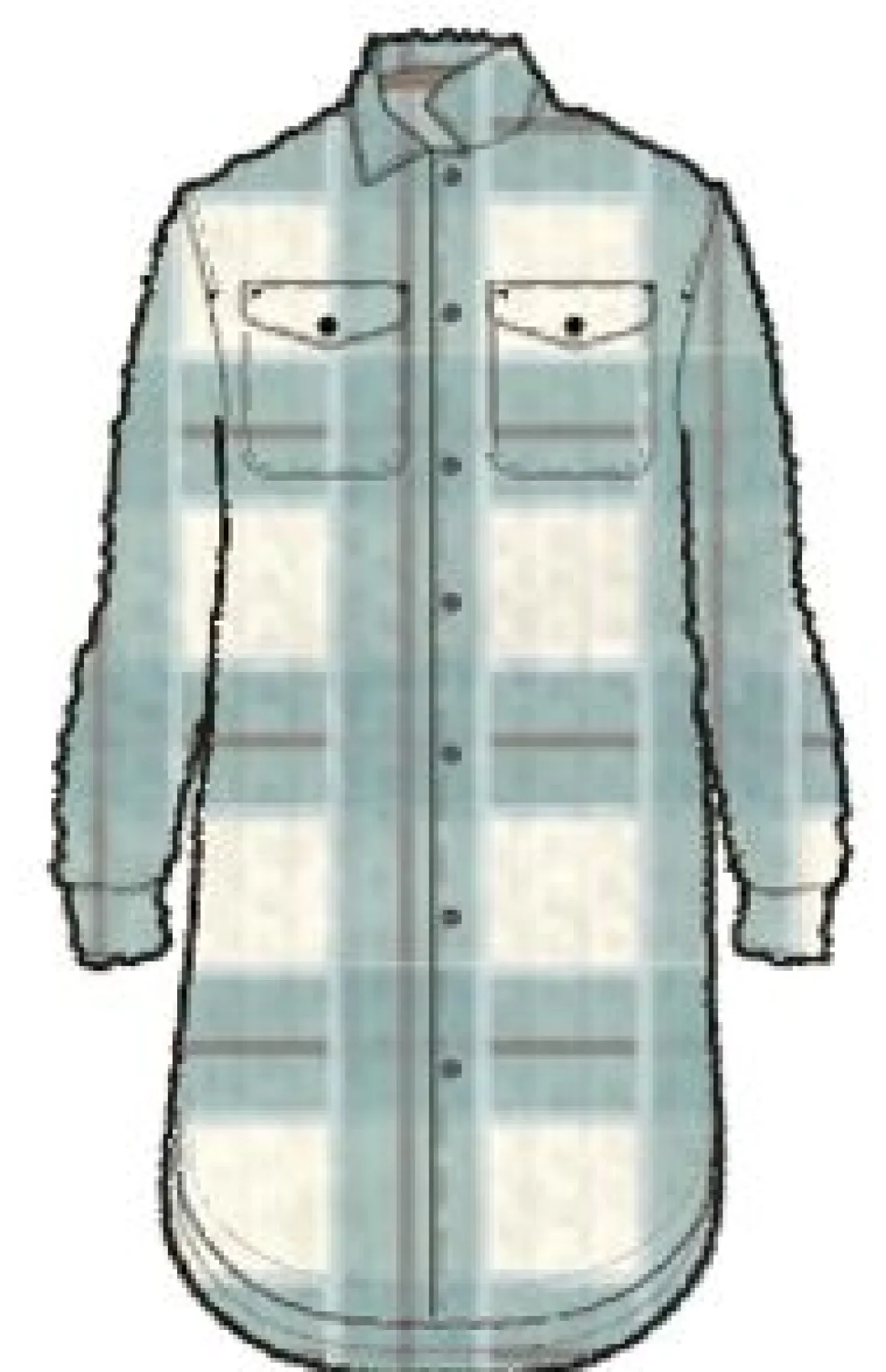 Cloudy Recycled Sherpa Fleece Shirt - Pistachio Check