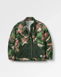 Clover Recycled Cotton-Lined Sherpa Fleece - Abstract Mountain Fir Tree