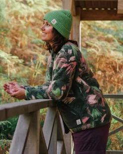 Clover Recycled Cotton-Lined Sherpa Fleece - Abstract Mountain Fir Tree