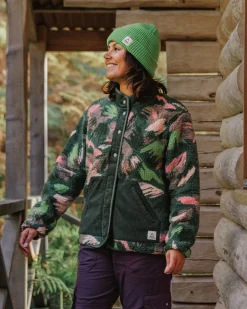 Clover Recycled Cotton-Lined Sherpa Fleece - Abstract Mountain Fir Tree