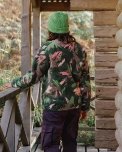 Clover Recycled Cotton-Lined Sherpa Fleece - Abstract Mountain Fir Tree