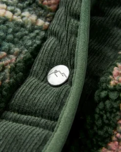 Clover Recycled Cotton-Lined Sherpa Fleece - Abstract Mountain Fir Tree