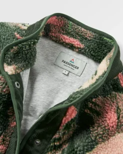 Clover Recycled Cotton-Lined Sherpa Fleece - Abstract Mountain Fir Tree